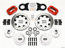 Load image into Gallery viewer, Wilwood Forged Dynalite Front Kit 12.19in Drill Red 1965-1969 Mustang Disc &amp; Drum Spindle - GTR Auto