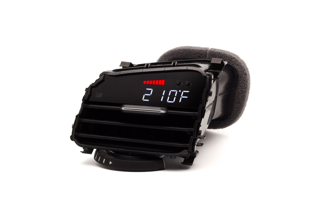 P3 V3 OBD2 - VW Mk7 / Mk7.5 Gauge (2014-2019) Left Hand Drive,Golf/GTI/Alltrack/TDI, Red bars / White digits, Pre-installed in OEM Vent