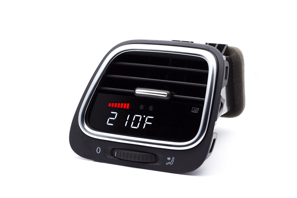P3 V3 OBD2 - VW EOS / Scirocco Gauge (2007-2017) Right Hand Drive, Scirocco / EOS, Red bars / White digits, Pre-installed in OEM Vent (SILVER TRIM)