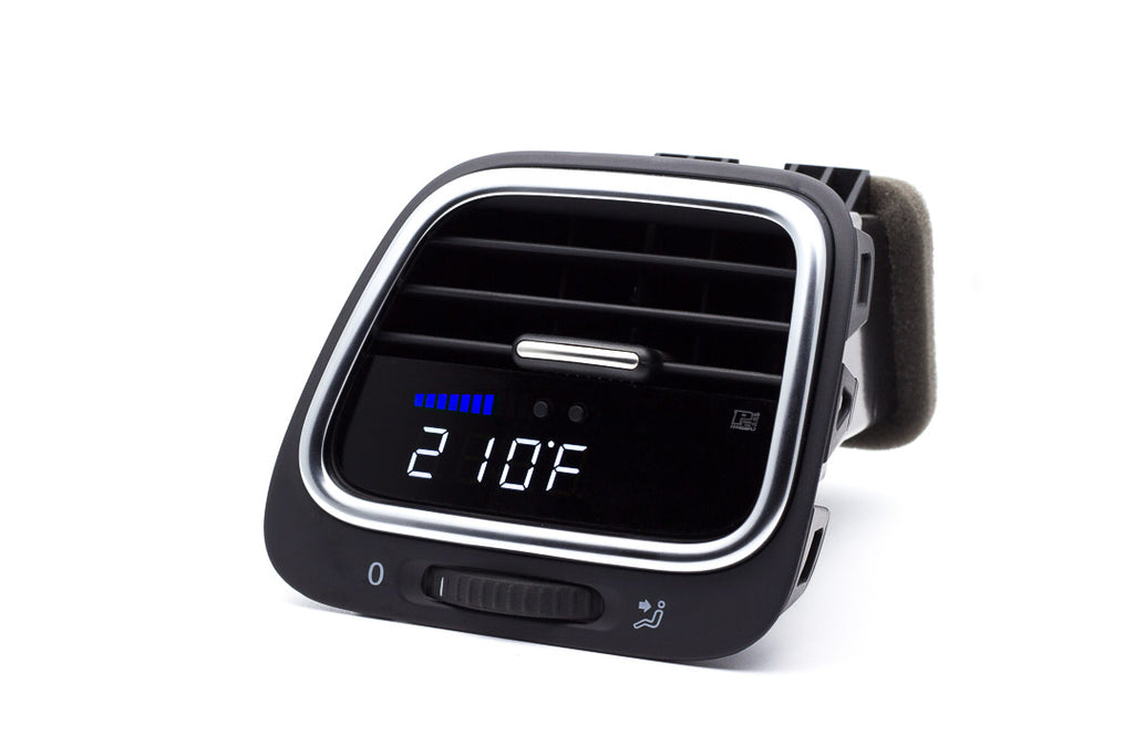 P3 V3 OBD2 - VW EOS / Scirocco Gauge (2007-2017) Left Hand Drive, Scirocco R, Blue bars / White digits, Pre-installed in OEM Vent (SILVER TRIM)