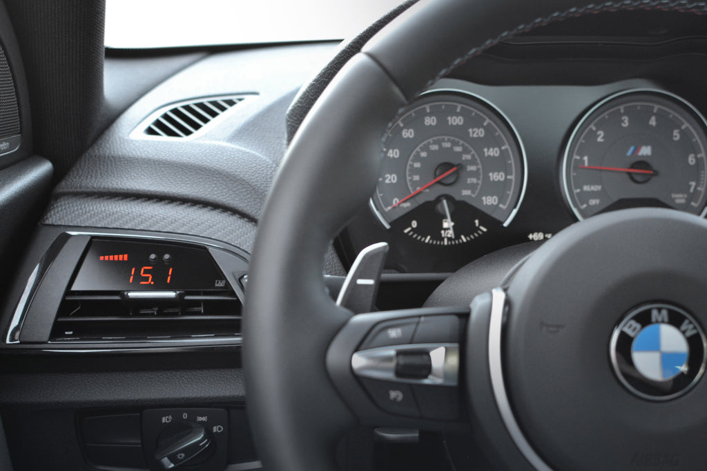 P3 Analog Gauge - BMW F2X/F87 (2013-2019) Left Hand Drive, Orange bars / Orange digits, Pre-installed in OEM Vent