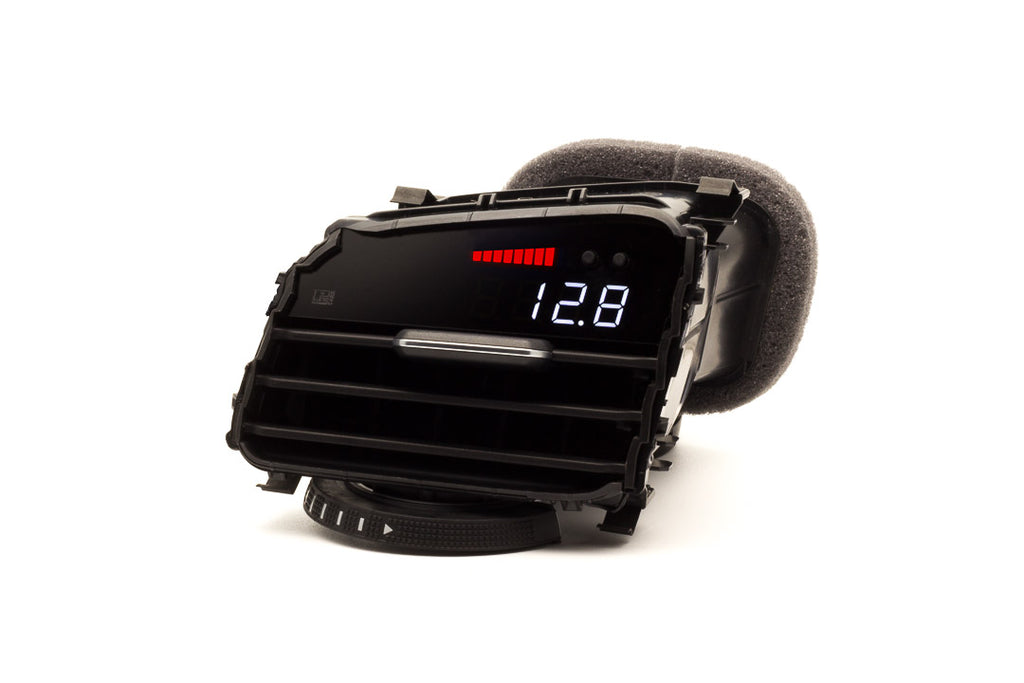 P3 Analog Gauge - VW Mk7 (2014-2019) Left Hand Drive, Red bars / White digits, Pre-installed in OEM Vent