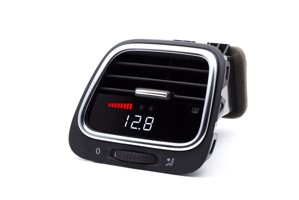 P3 Analog Gauge - VW EOS/Scirocco (2009-2018) Right Hand Drive, Red bars / White digits, Pre-installed in OEM Vent(SILVER TRIM)