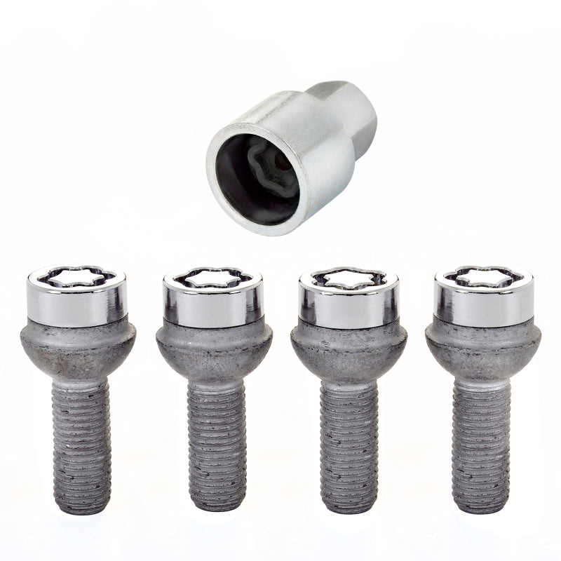 McGard Wheel Lock Bolt Set - 4pk. (Radius Seat) M12X1.5 / 17mm Hex / 27.9mm Shank Length - Chrome - GTR Auto