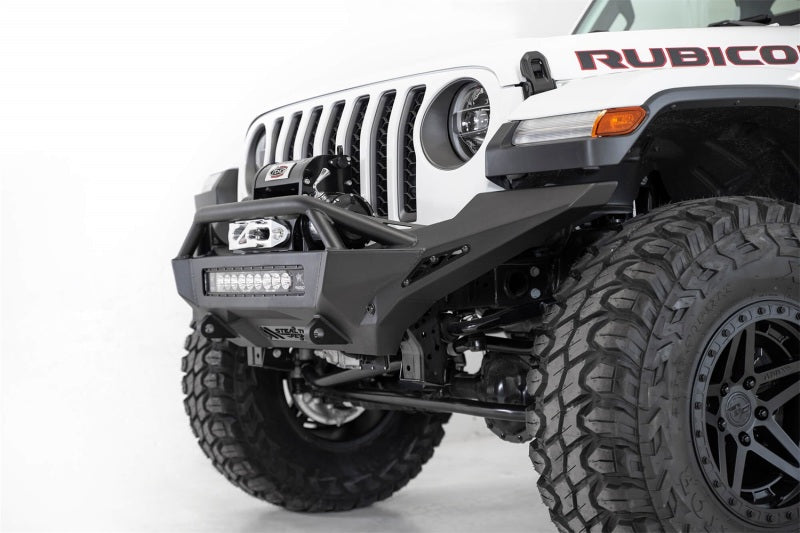 Addictive Desert Designs 2020 Jeep Gladiator JT Stealth Fighter Front Bump w/ Top Hoop & Winch Mount - GTR Auto