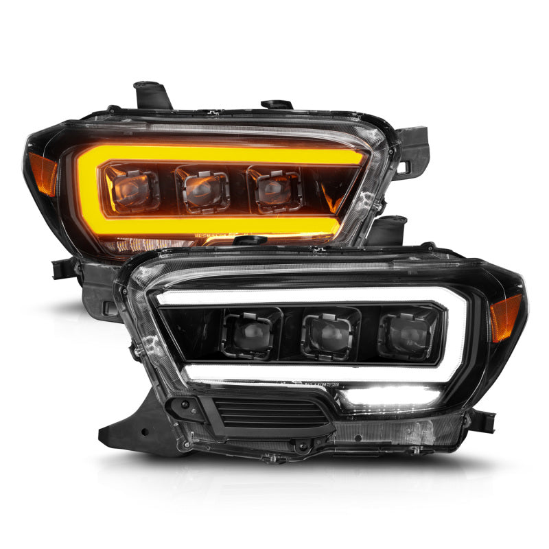 ANZO 16-22 Toyota Tacoma SR/SR5 ONLY Full LED Proj Headlights w/Light Bar Seq. Blk w/Initiation Lgt - GTR Auto