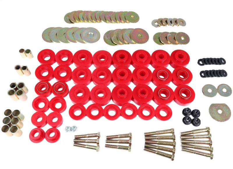 Energy Suspension 65-67 Chevrolet Biscayne/Bel Air/Caprice/Impala Body Mount Set w/ Hardware - Red 3.4172R
