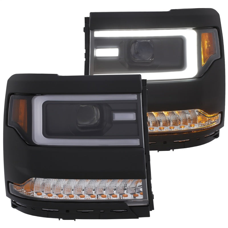ANZO 16-17 Chevy Silverado 1500 Prjctr. Headlight Plank Styl. w/Amber (Only Work w/HID Equip. Truck) - GTR Auto