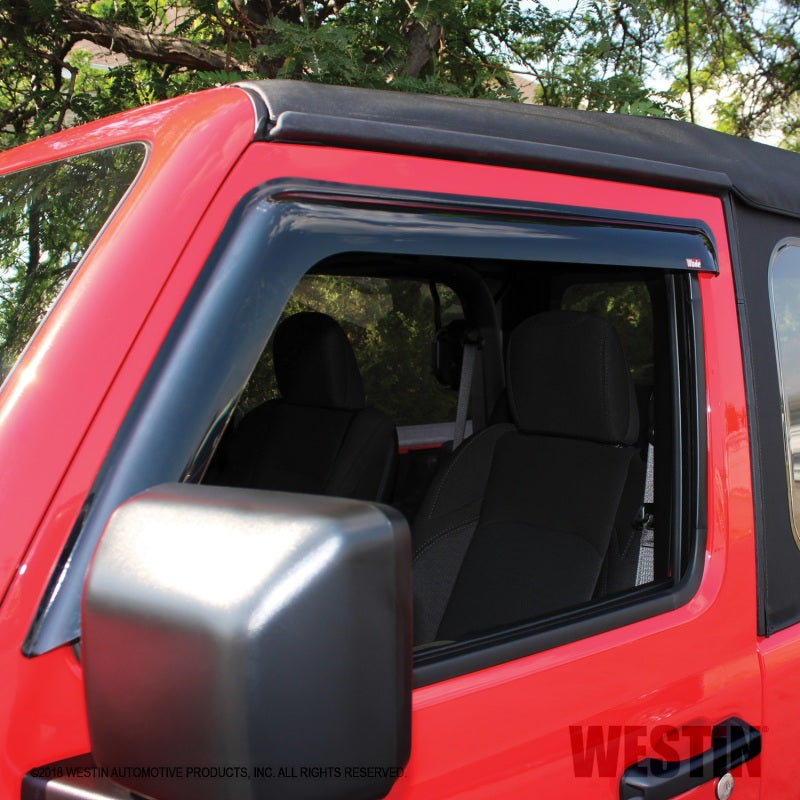 Westin 2018-2019 Jeep Wrangler JL Wade Slim Wind Deflector 2pc - Smoke - GTR Auto