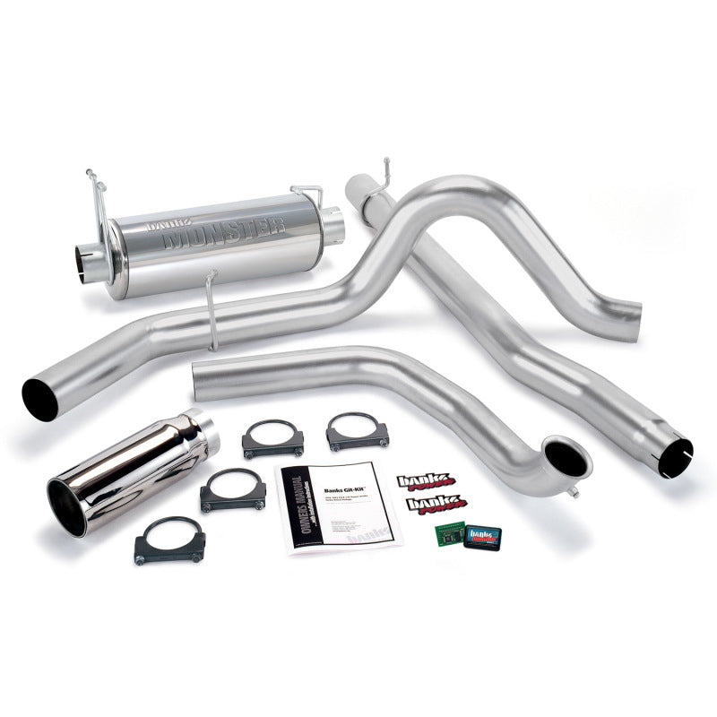 Banks Power 01-03 Ford 7.3L w/Cat Conv Git-Kit - SS Single Exhaust w/ Chrome Tip - GTR Auto