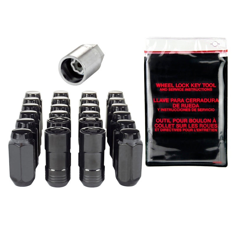 McGard 6 Lug Hex Install Kit w/Locks (Cone Seat Nut) M14X1.5 / 13/16 Hex / 1.945in. Length - Black - GTR Auto
