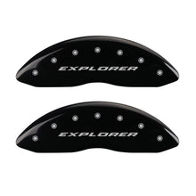 Load image into Gallery viewer, MGP 4 Caliper Covers Engraved Front &amp; Rear Explorer Black finish silver ch - GTR Auto