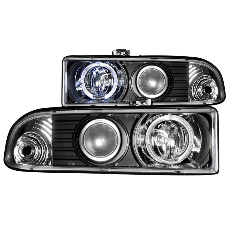 ANZO 1998-2005 Chevrolet S-10 Projector Headlights w/ Halo Black - GTR Auto