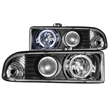 Load image into Gallery viewer, ANZO 1998-2005 Chevrolet S-10 Projector Headlights w/ Halo Black - GTR Auto