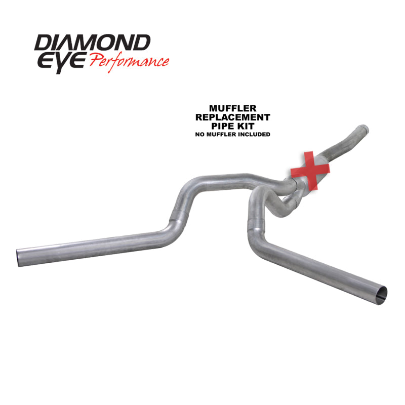 Diamond Eye KIT 4in Catback MFLR REPLACMENT PIPE DUAL AL: 2006-2007.5 CHEVY/GMC 6.6L 2500/3500 - GTR Auto