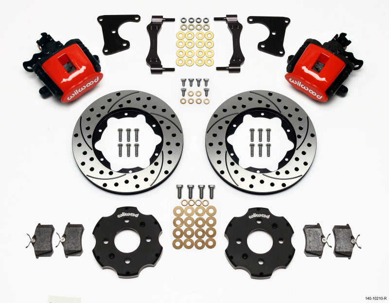 Wilwood Combination Parking Brake Rear Kit 11.00in Drilled Red Civic / Integra Drum 2.71 Hub Offset - GTR Auto
