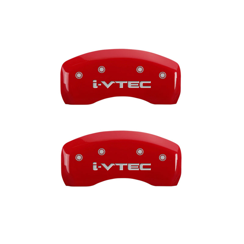 MGP 4 Caliper Covers Engraved Front & Rear I-Vtec Red Finish Silver Char 2017 Acura MDX 39021SIVTRD