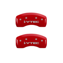 Load image into Gallery viewer, MGP 4 Caliper Covers Engraved Front &amp; Rear I-Vtec Red Finish Silver Char 2017 Acura MDX 39021SIVTRD