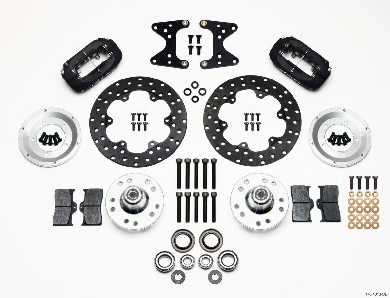 Wilwood Forged Dynalite Front Drag Kit Drilled Rotor 71-80 Pinto/Mustang II Disc & Drum - GTR Auto