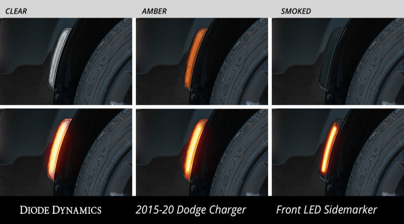 Diode Dynamics 15-21 Dodge Charger LED Sidemarkers - Amber Red (set) - GTR Auto