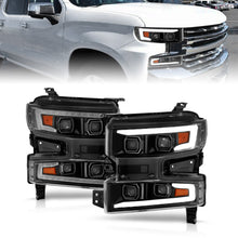 Load image into Gallery viewer, ANZO 19-22 Chevrolet Silverado 1500 LED Proj HL w/Lgt Bar SwBk Seq. Blk w/In. Light - Passenger Side - GTR Auto