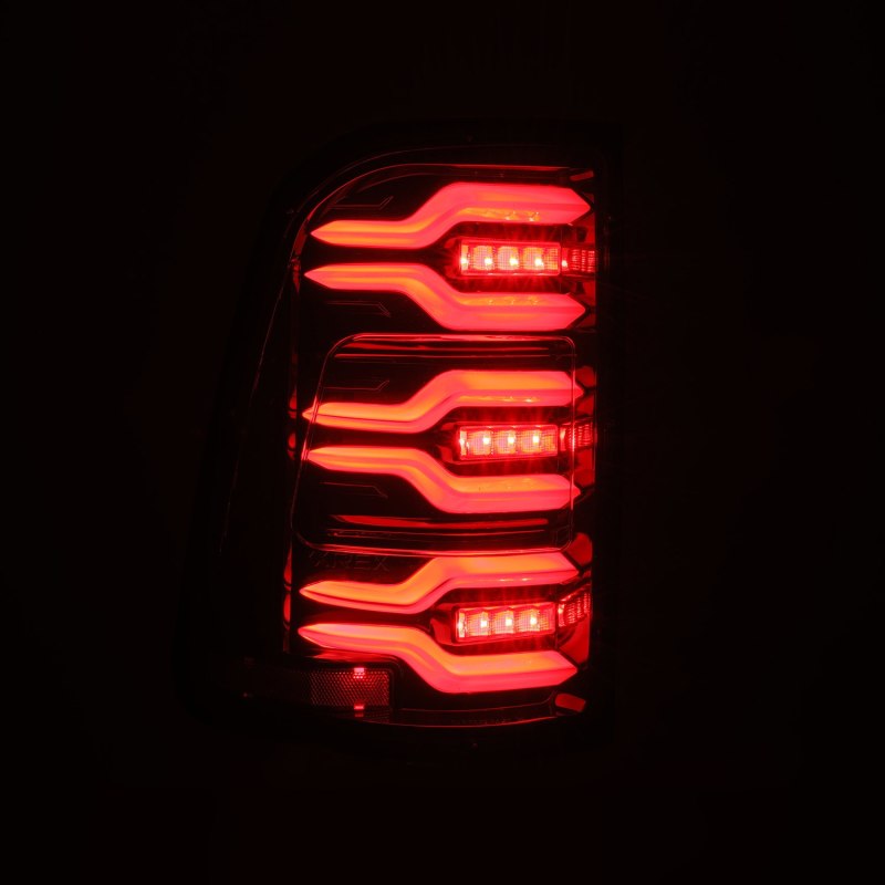AlphaRex 19-21 Dodge Ram 1500 Luxx-Series LED Tail Lights Alpha-Black w/Activ Light/Seq Signal - GTR Auto