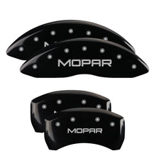 Load image into Gallery viewer, MGP 4 Caliper Covers Engraved Front &amp; Rear MOPAR Black finish silver ch - GTR Auto