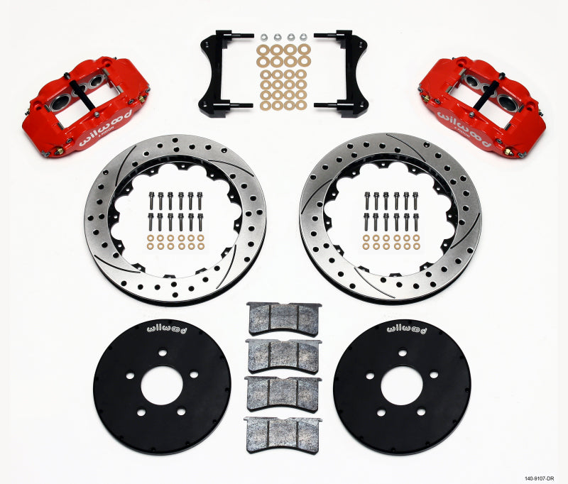 Wilwood Narrow Superlite 6R Front Hat Kit 12.88in Drill Red 1994-2004 Mustang - GTR Auto