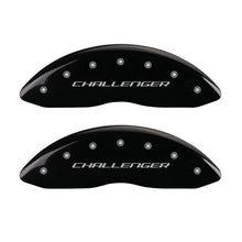 Load image into Gallery viewer, MGP 4 Caliper Covers Engraved Front &amp; Rear Block/Challenger Black finish silver ch - GTR Auto
