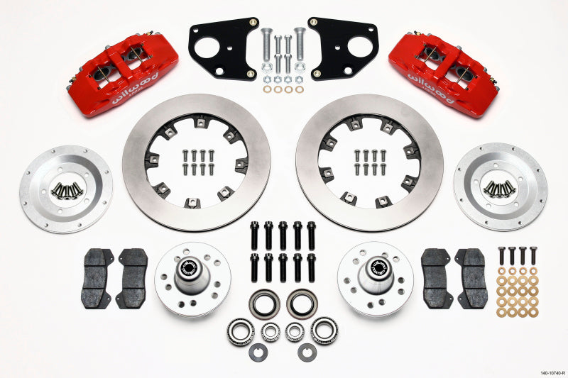 Wilwood Dynapro 6 Front Hub Kit 12.19in Red 62-72 CDP B & E Body-Drum - GTR Auto