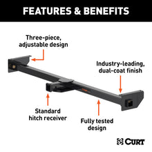 Load image into Gallery viewer, Curt Adjustable RV Trailer Hitch 2in Receiver (Up to 66in Frames) BOXED