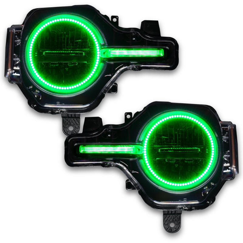 Oracle 21-22 Ford Bronco Headlight Halo Kit w/DRL Bar - Base Headlights -w/RF Controller