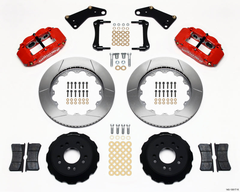 Wilwood Narrow Superlite 6R Front Hat Kit 14.00in Red 65-82 Corvette C2/C3 - GTR Auto