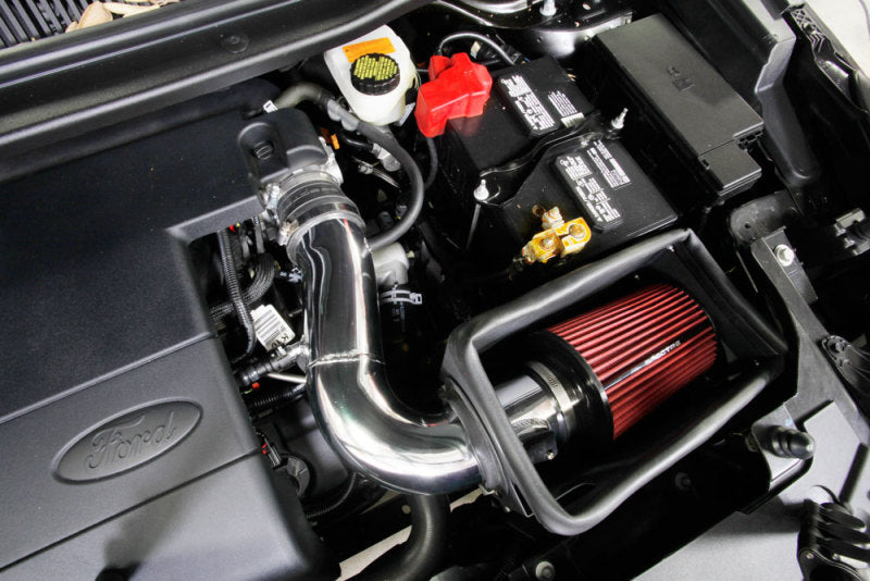 Spectre 11-19 Ford Explorer V6-3.5L F/I Air Intake Kit - Polished Aluminum w/Red Filter - GTR Auto
