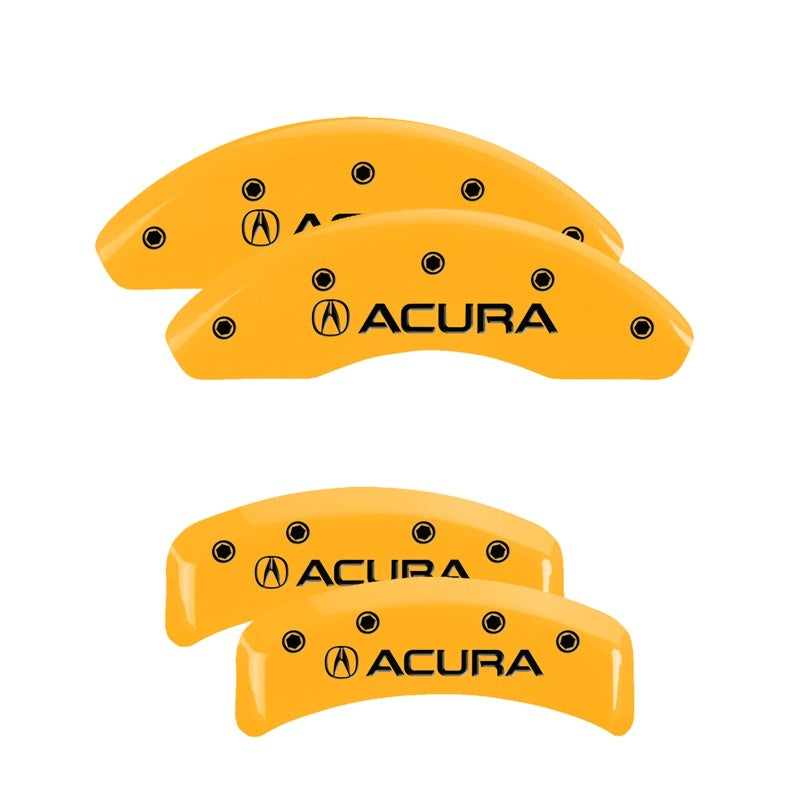 MGP 4 Caliper Covers Engraved Front & Rear MGP Yellow finish black ch 37028SMGPYL