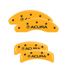 Load image into Gallery viewer, MGP 4 Caliper Covers Engraved Front &amp; Rear MGP Yellow finish black ch 37028SMGPYL