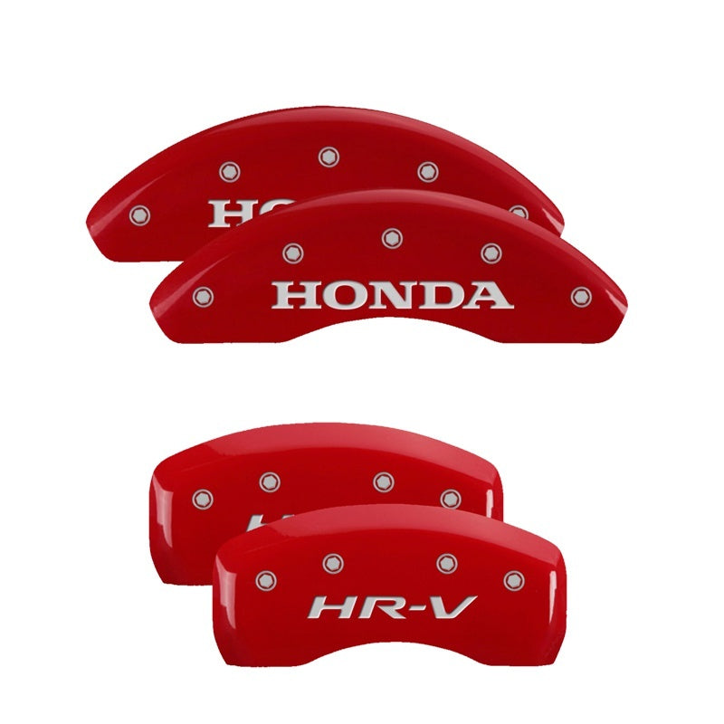 MGP 4 Caliper Covers Engraved Front & Rear Ridgeline Red Finish Silver Char 2017 Honda Ridgeline