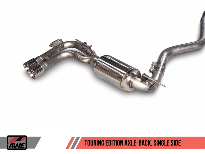AWE Tuning BMW F3X N20/N26 328i/428i Touring Edition Exhaust Quad Outlet - 80mm Chrome Silver Tips - GTR Auto