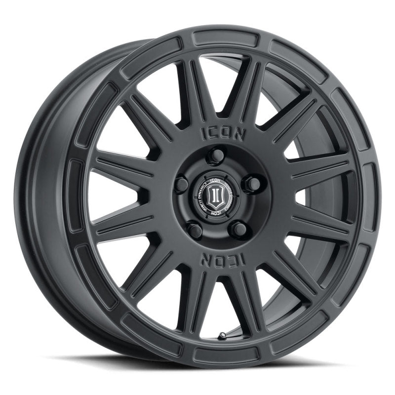 ICON Ricochet 17x8 5x108 38mm Offset 6in BS Satin Black Wheel - GTR Auto