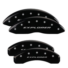 Load image into Gallery viewer, MGP 4 Caliper Covers Engraved Front &amp; Rear Explorer Black finish silver ch - GTR Auto