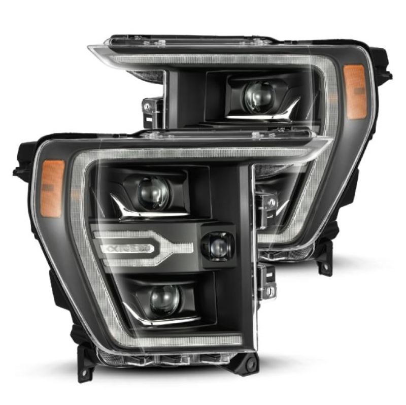 AlphaRex 21-22 Ford F150 Luxx-Series Projector Headlights Black w/Activ Light/Seq Signal - GTR Auto