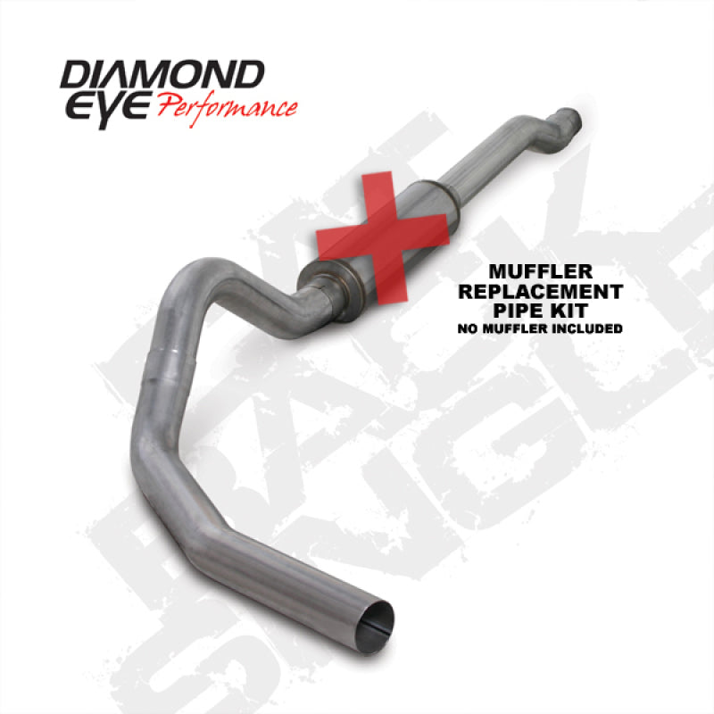 Diamond Eye KIT 4in Catback MFLR RPLCMENT PIPE SGL AL: 03-07 FORD 6.0L F250/F350 (Extended Cab Only) - GTR Auto