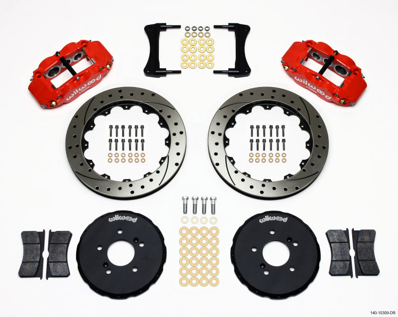 Wilwood Narrow Superlite 6R Front Hat Kit 12.88in Drill Red Honda S2000 - GTR Auto
