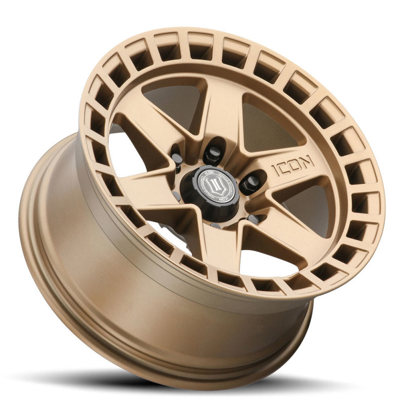 ICON Raider 17x8.5 6x120 0mm Offset 4.75in BS Satin Brass Wheel - GTR Auto