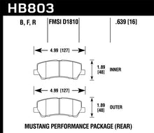 Load image into Gallery viewer, Hawk 16-17 Ford Mustang GT Brembo Package HP Plus Rear Brake Pads KHB803N.639