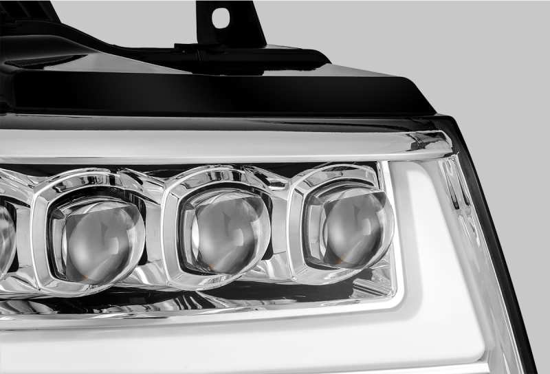 AlphaRex 07-13 Chevy Avalanche NOVA LED Proj Headlights Plank Style Design Chrome w/Activ Light/DRL - GTR Auto
