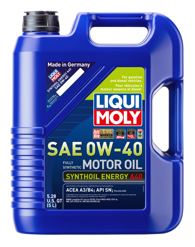 LIQUI MOLY 5L Synthoil Energy A40 Motor Oil SAE 0W40 - GTR Auto