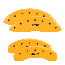 Load image into Gallery viewer, MGP 4 Caliper Covers Engraved Front &amp; Rear MGP Yellow finish black ch - GTR Auto