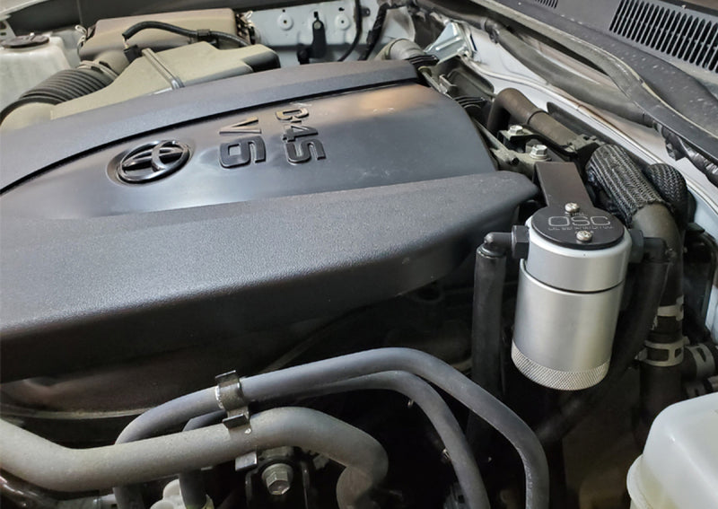 J&amp;L 16-23 Toyota Tacoma 3.5L Driver Side Oil Separator 3.0 - Clear Anodized - GTR Auto
