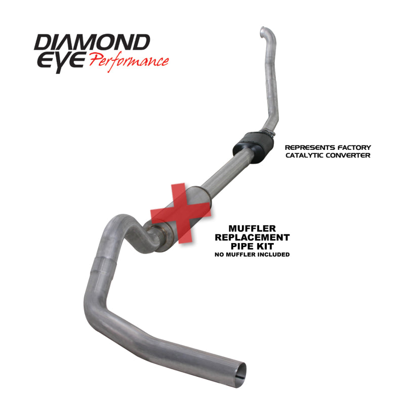 Diamond Eye KIT 4in MFLR RPLCMENT PIPE TB SGL ALUM 94-97 5 7 3L F250/F350 PWRSTROKE NFS W CARB STDS - GTR Auto